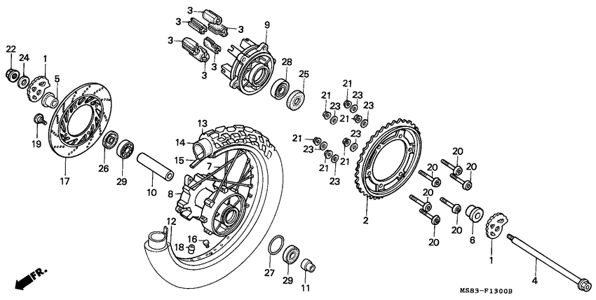 Rear wheel complete assy