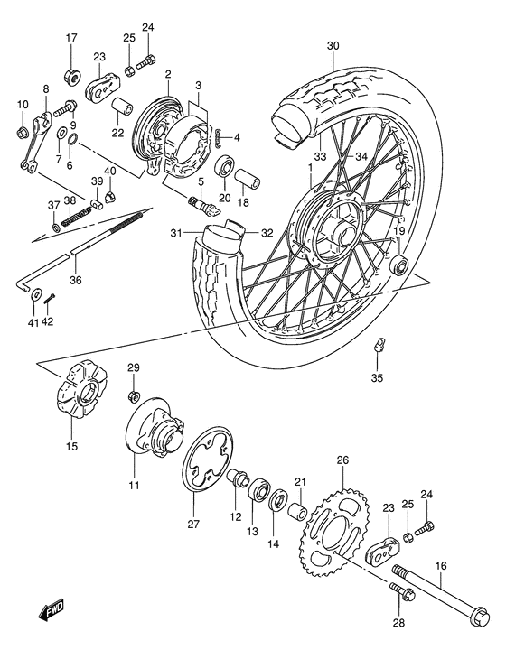 Rear wheel complete assy