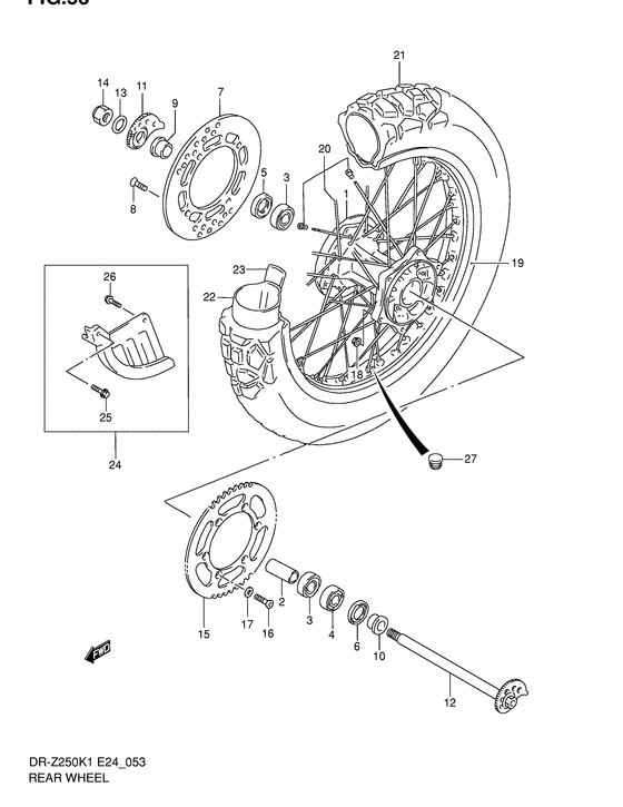 Rear wheel complete assy