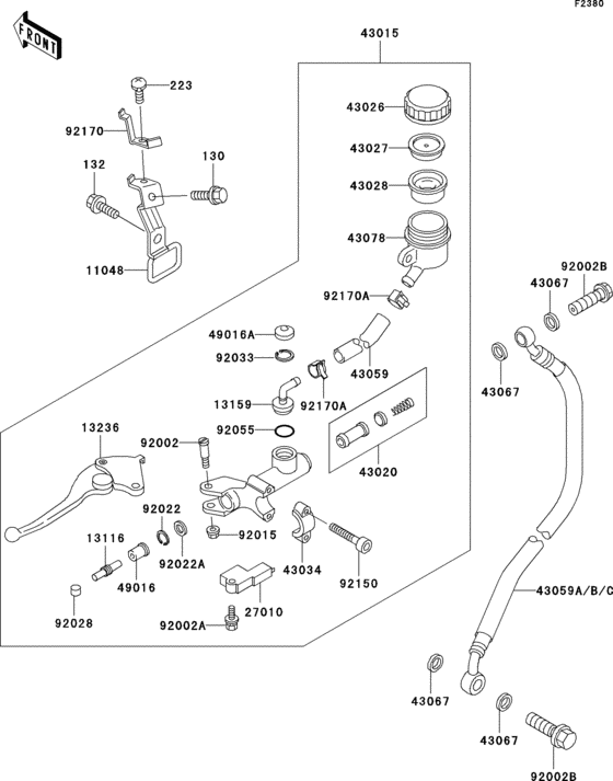 ZX750 Цилиндр сцепления