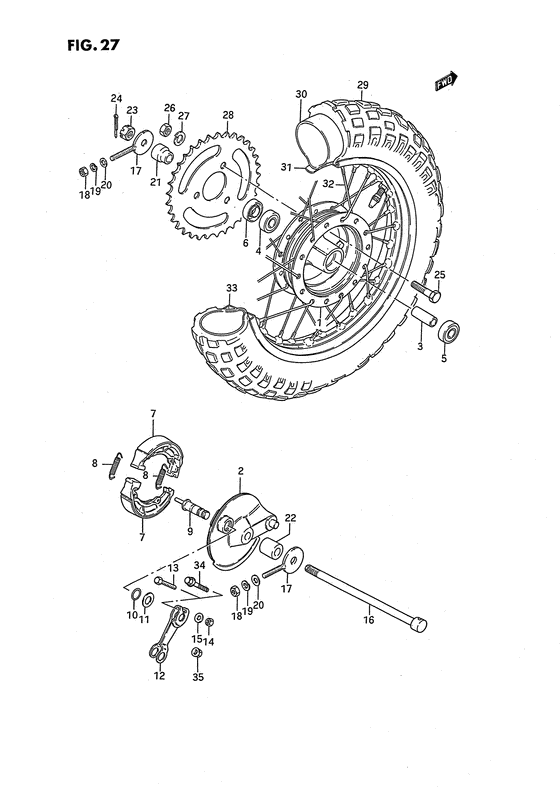 Rear wheel complete assy