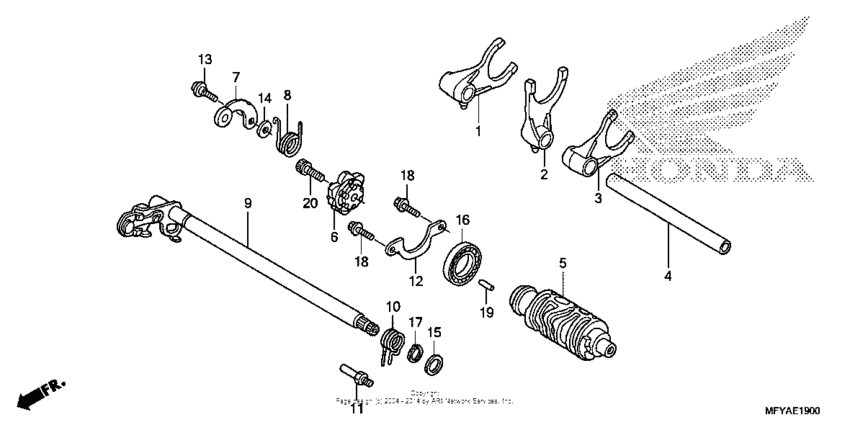 VT1300CS (ABS) Вилка переключения передач