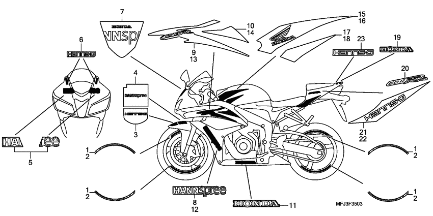 Honda cbr чертеж