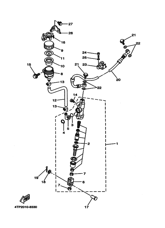 DT230 Rr master cylinder assy