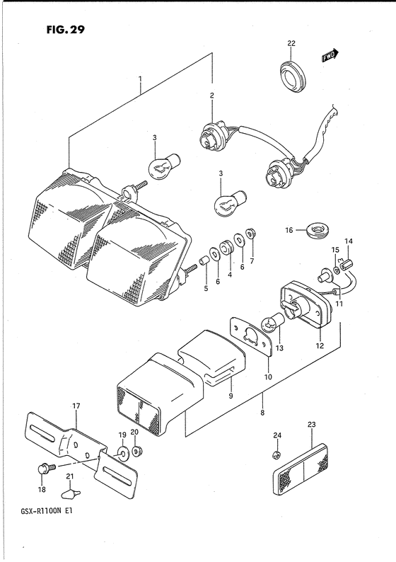 Tail lamp - license lamp