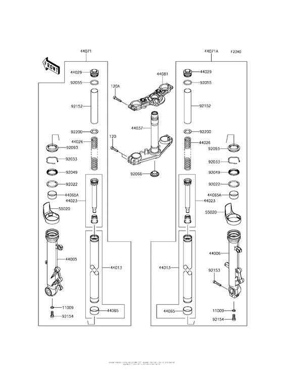 EX650 Передняя вилка