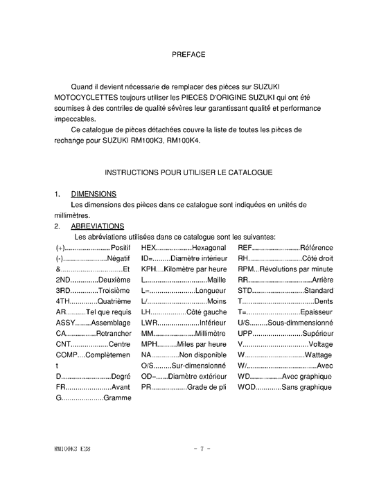 RM100 Catalog preface