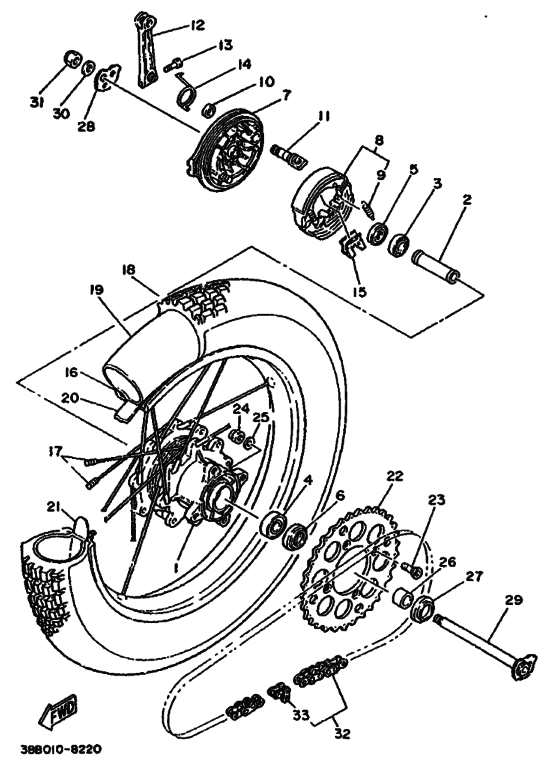 Rear wheel complete assy