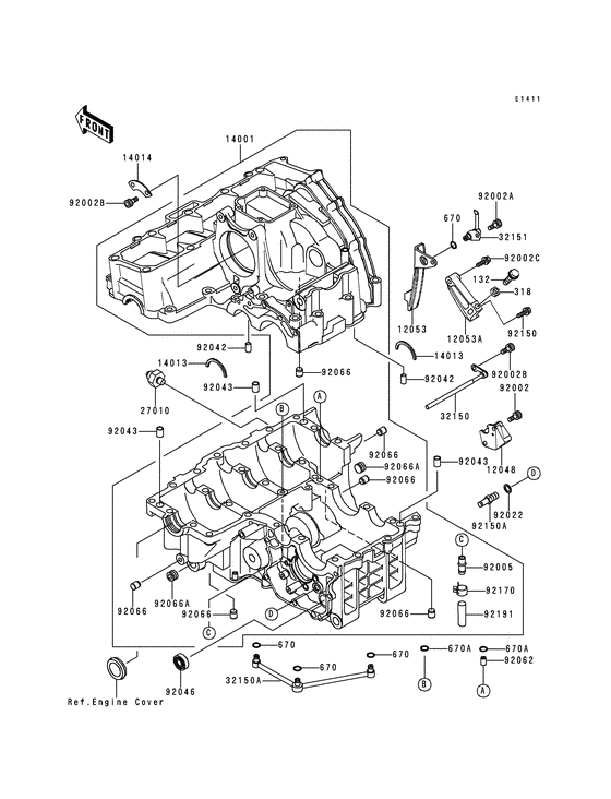 ZX750 Картер двигателя