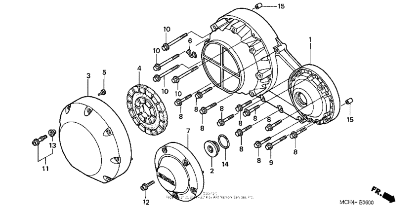 VTX1800C Крышка картера правая