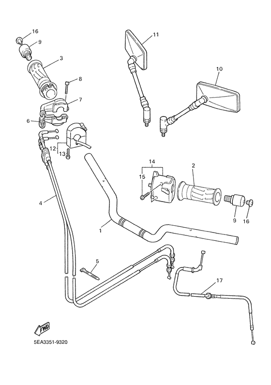 Steering handle. cable