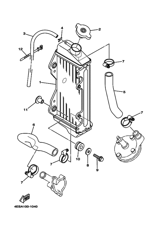 YZ80 YZ80N Радиатор и шланг