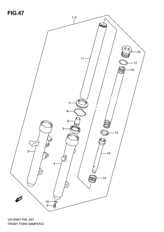 UH125 Демпфер передней вилки