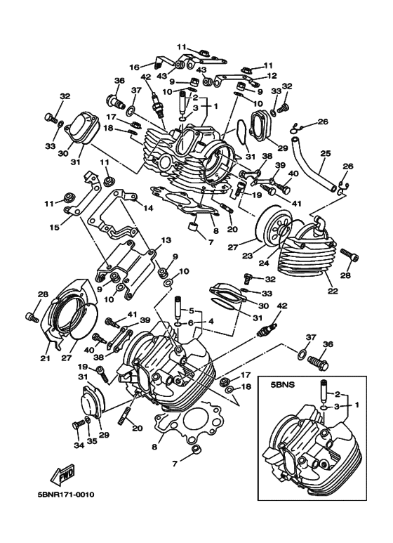 XVS650A Головка цилиндров
