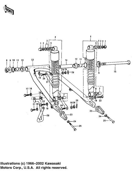 Swing arm/shock absorbers