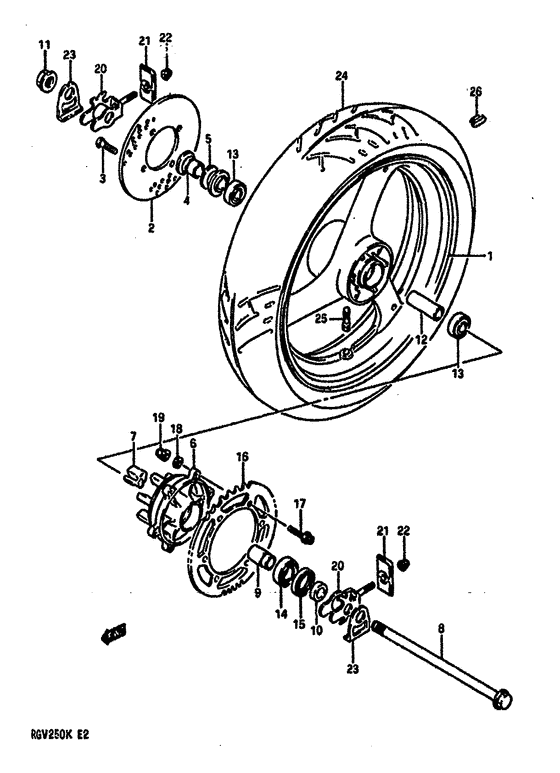 Rear wheel complete assy