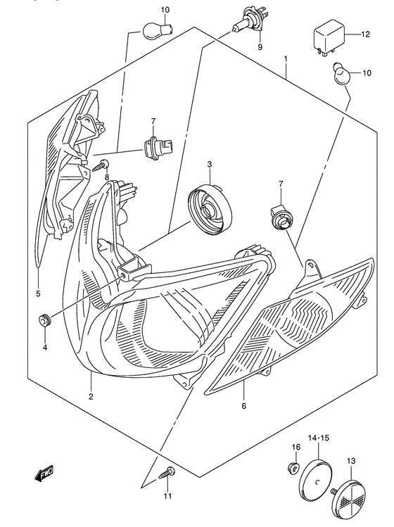 Front combination lamp