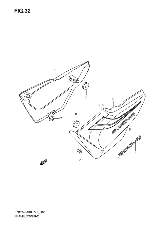 EN125 Обтекатель задний