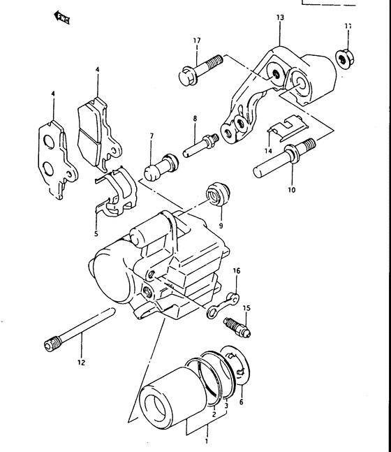 DR500 Передний суппорт тормозной