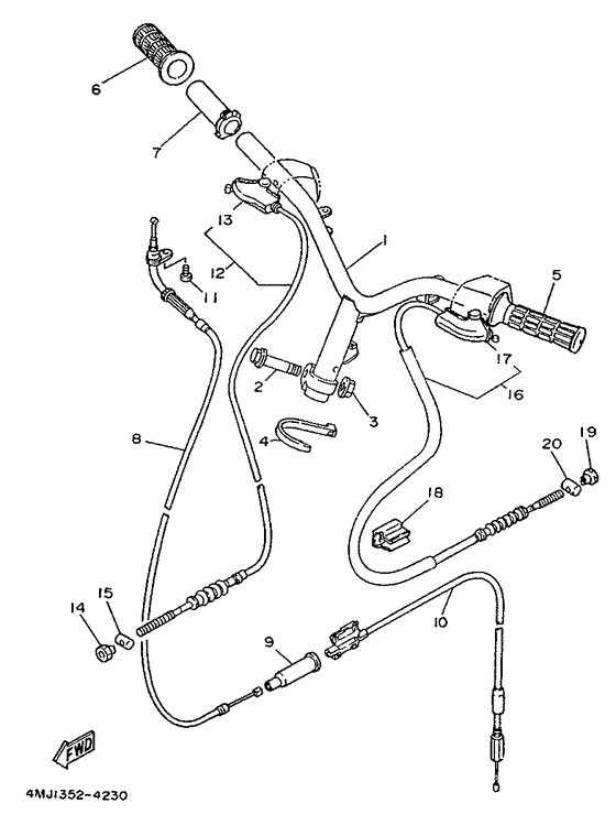 Steering handle. cable