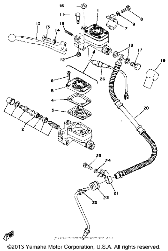 Master cylinder brake hose