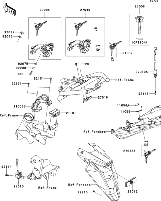 ZR800 Замок зажигания