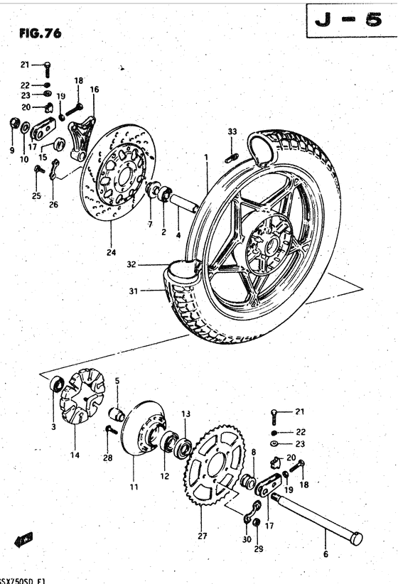 Rear wheel complete assy