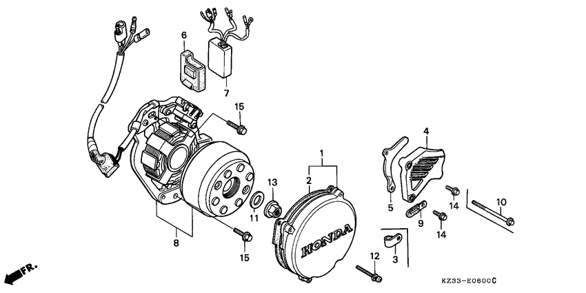 Generator/c.d.i. unit/ left crankcase cover