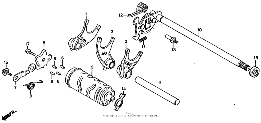 CMX250C Вилки и валы выбора передач