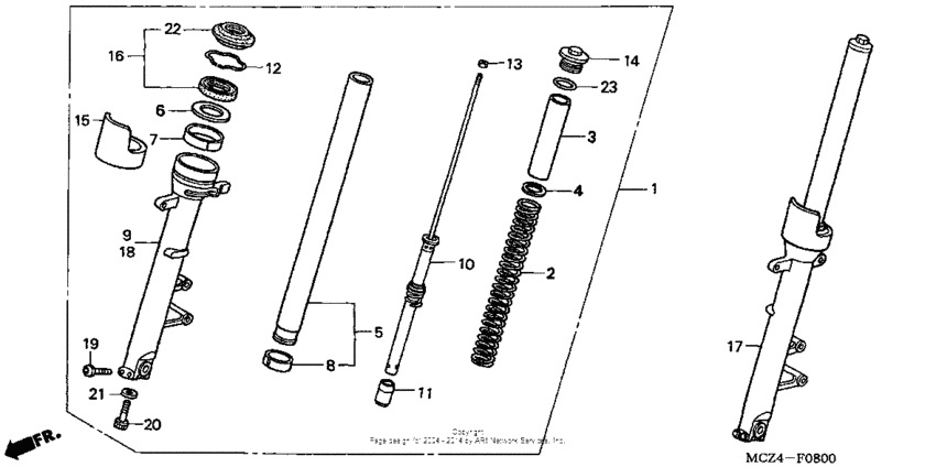 Front fork ('02-'03)