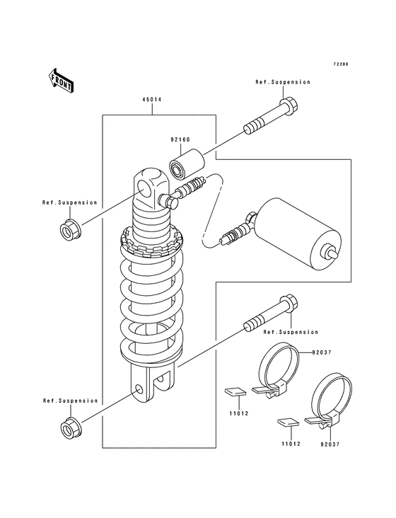 ZX750 Абсорбер удавный в сборе задний