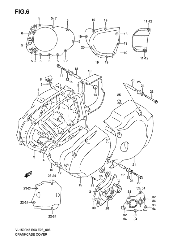 Crankcase cover ass`y  (v