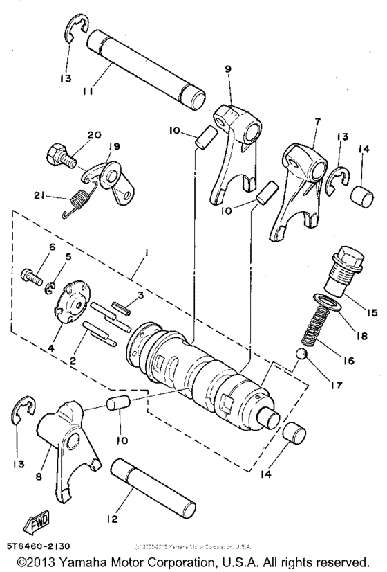 Shift cam - shift fork