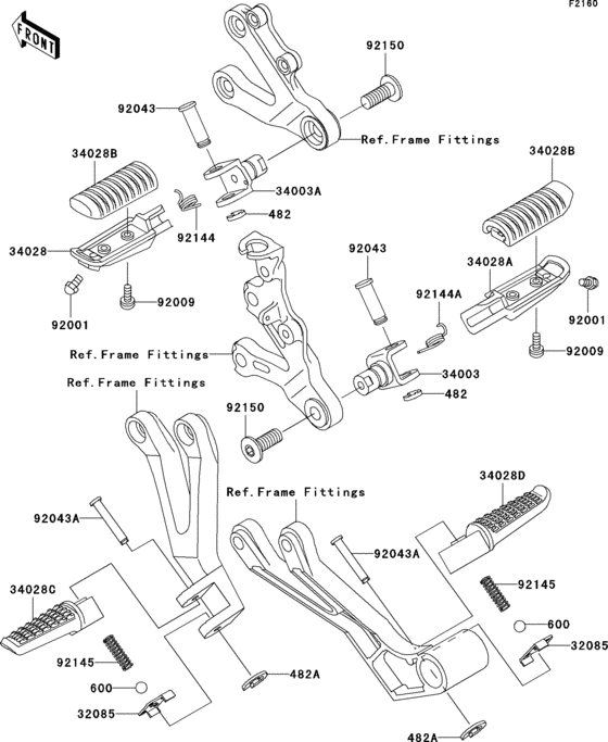 ZX636 Подножки