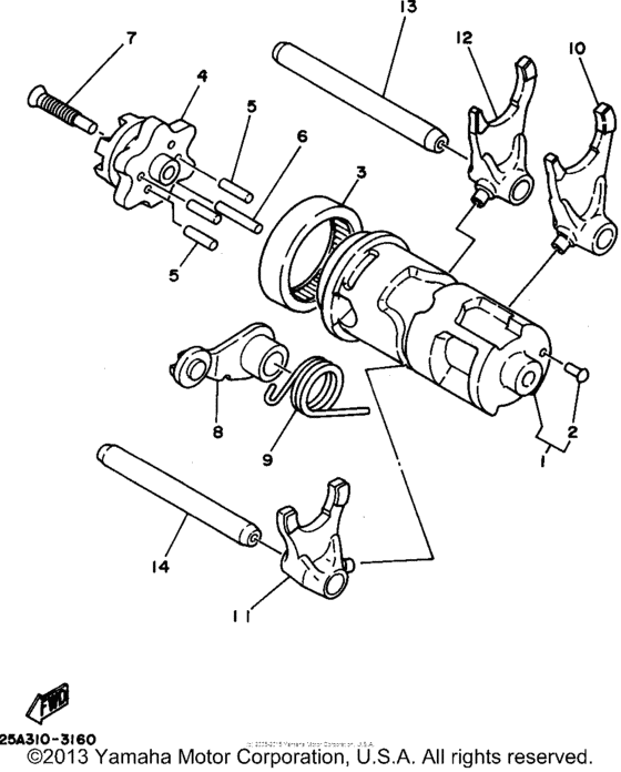XT225G Вилки переключения