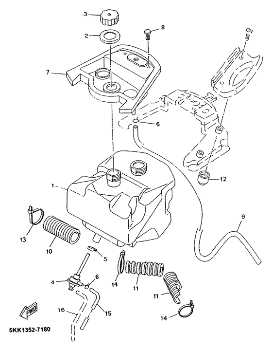 YN100 Топливный бак