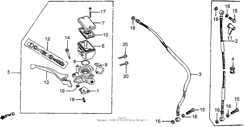 Front brake master cylinder 81