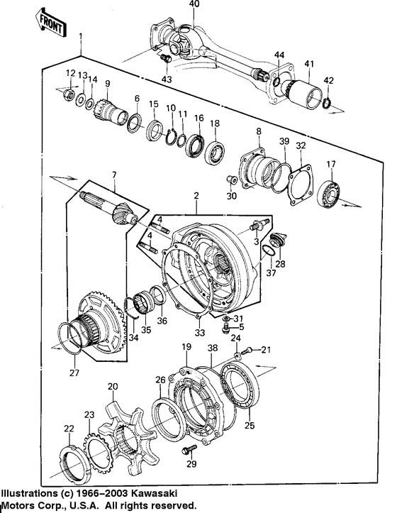 Drive shaft/final gears