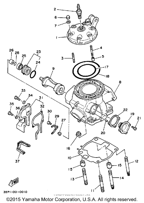 YZ250A Головка цилиндров