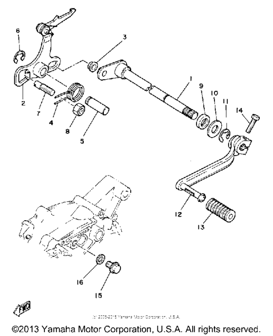 Shift shaft-pedal