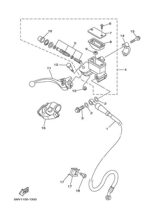YZ125 Главный тормозной цилиндр