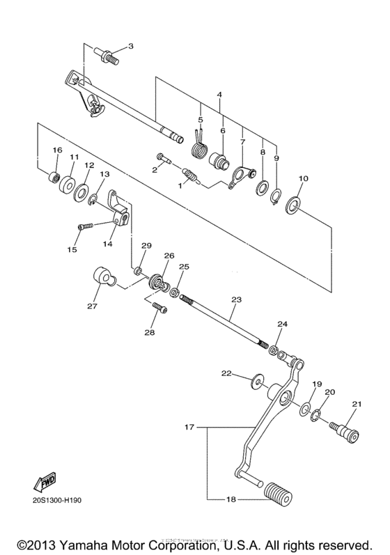 FZ6RYL Вал переключения