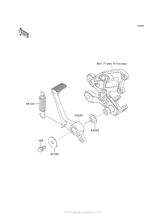 ZX1400 Педаль тормоза