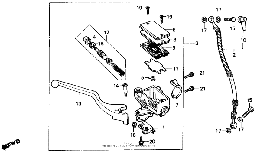 VT800 Передний главный тормозной цилиндр