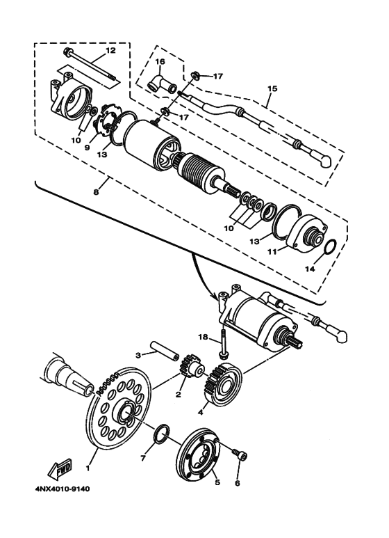 TDM850 スタータクラツチ
