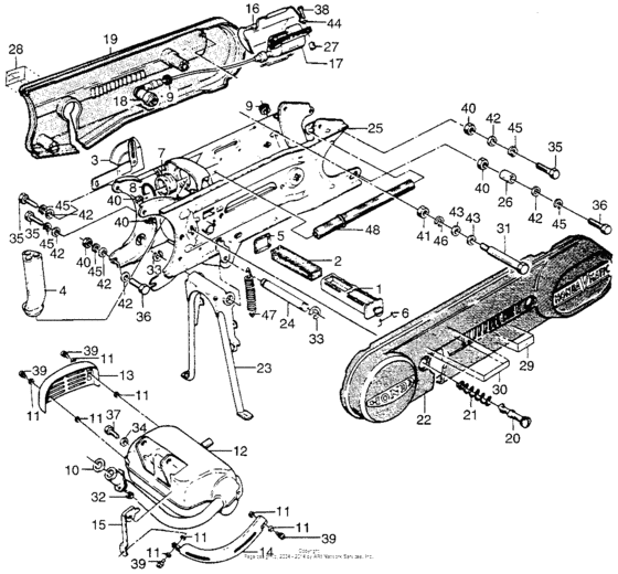 Swingarm + air cleaner + muffler