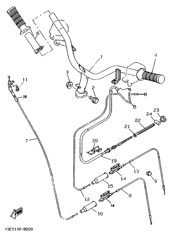 CW50 Steering handle. cable