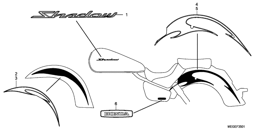 VT750CA Emblem / stripe