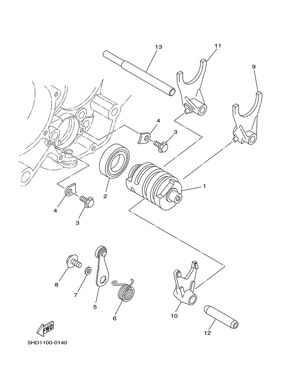 Shift cam. fork