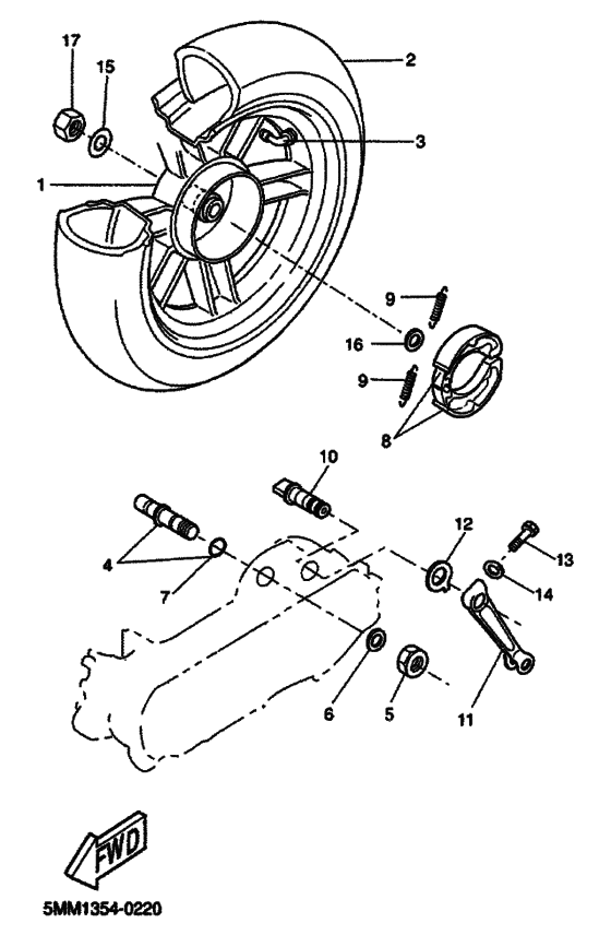 Rear wheel complete assy